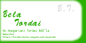 bela tordai business card